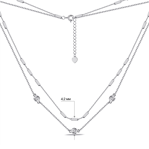 Двойное колье из серебра с фианитами Trendy Style (арт. 7507/2055) – изображение 3