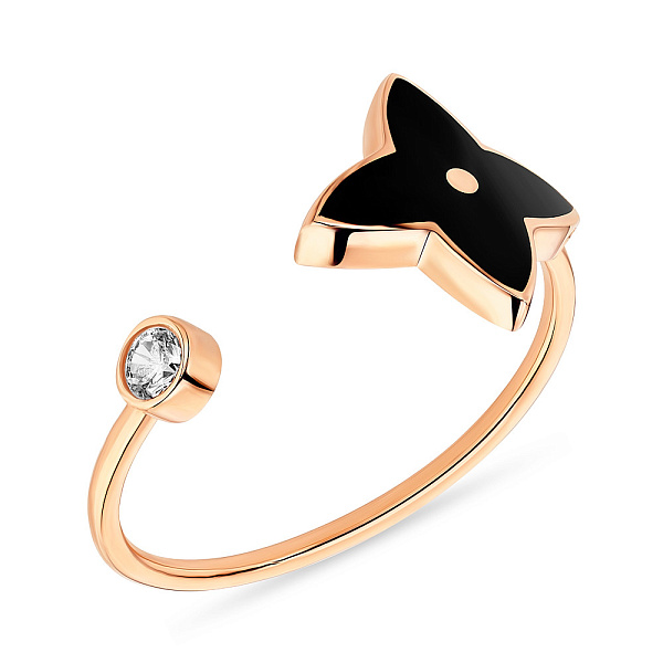 Кольцо из красного золота с фианитом (арт. 1542120еч) – изображение 1