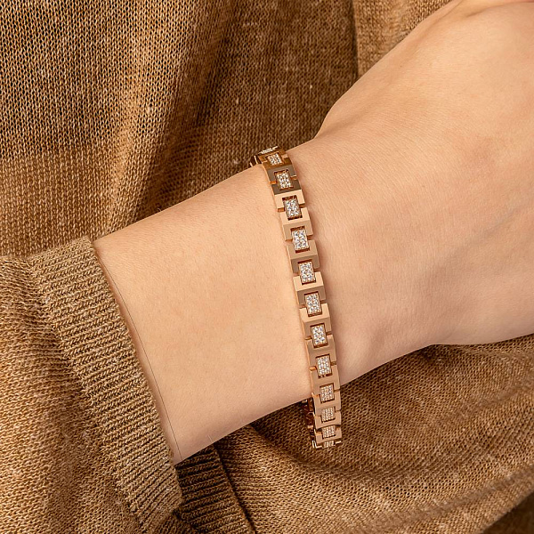 Браслет из красного золота с фианитами (арт. 3261302) – изображение 2