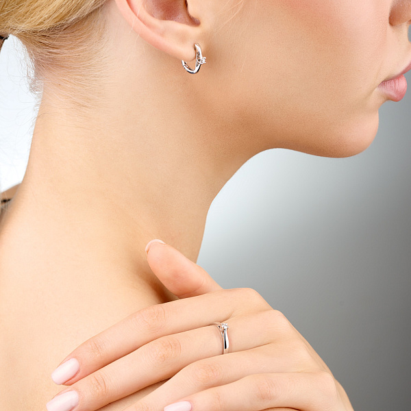 Серьги из белого золота с бриллиантами (арт. С011004010б) – изображение 4