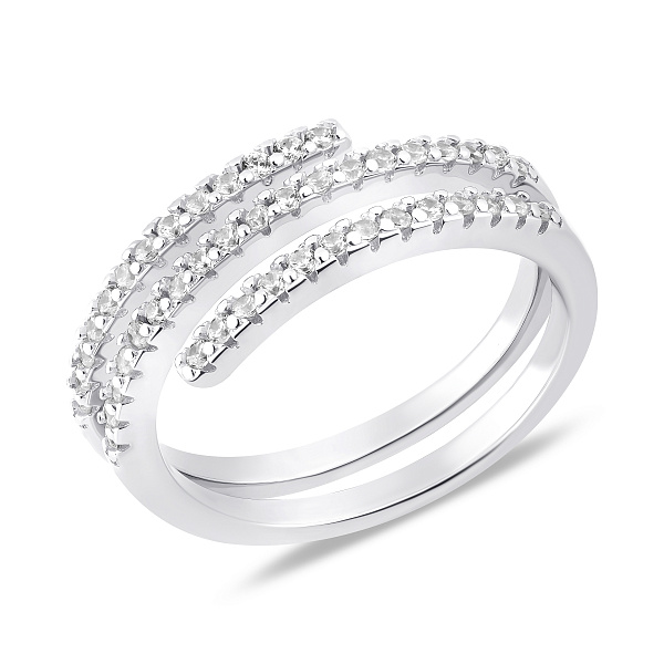Серебряное тройное кольцо с фианитами (арт. 7501/8392) – изображение 1