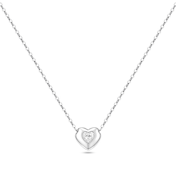 Серебряное колье с подвеской сердце с фианитом (арт. 7507/2522) – изображение 1
