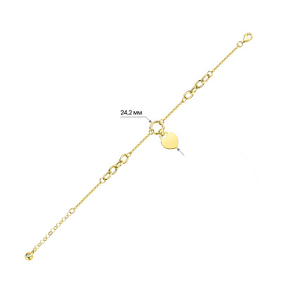 Золотой браслет с подвеской (арт. 326749ж)