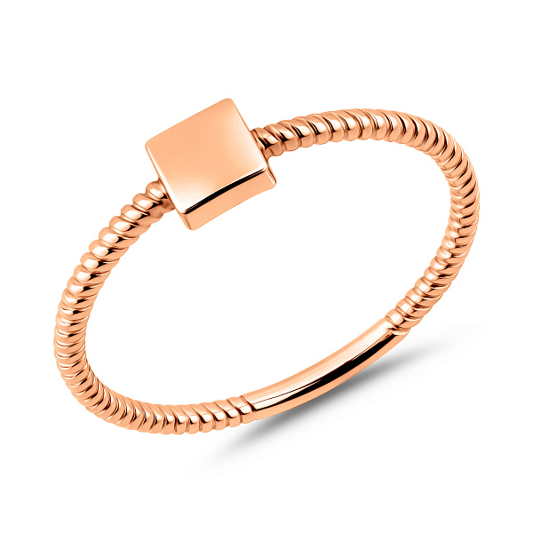 Тонкое кольцо из красного золота (арт. 140016) – изображение 1