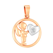 Золота підвіска «Янгол» з фіанітом (арт. 440597)