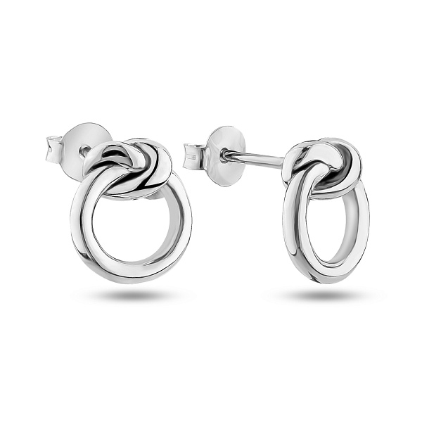 Сережки-пусети "Вузлик" зі срібла (арт. 7518/5974) – зображення 1