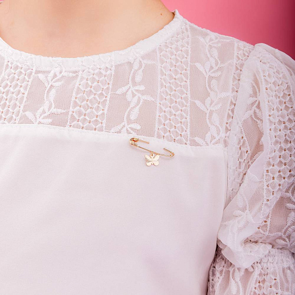 Золотая булавка "Бабочка" (арт. 280231) – изображение 4