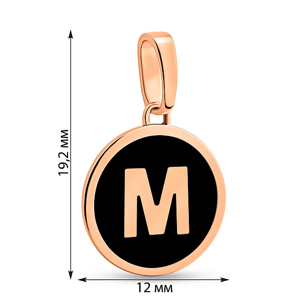 Кулон из красного золота Буква М (арт. 440989еч) – изображение 3