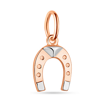 Подвес Подкова из золота с родированием (арт. 421382р)
