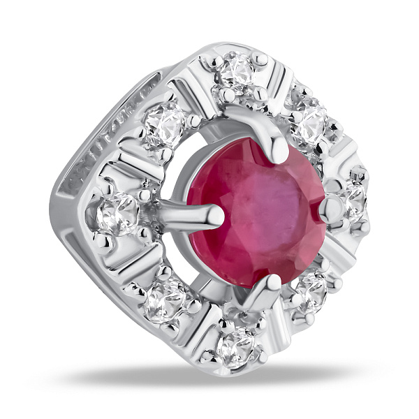Серебряный кулон с рубином и фианитами (арт. 7503/2187875Р) – изображение 1