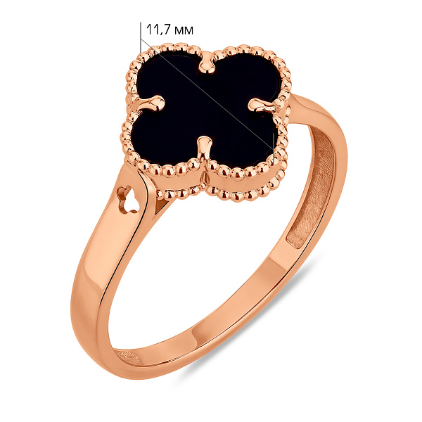 Золотое кольцо с ониксом (арт. 141439/10о) – изображение 5