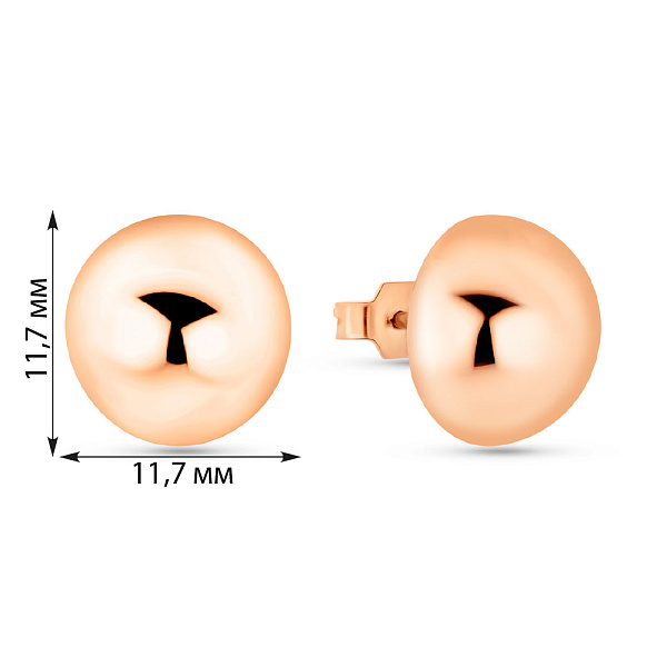 Золотые серьги-пусеты без камней  (арт. 1091273/2) – изображение 5