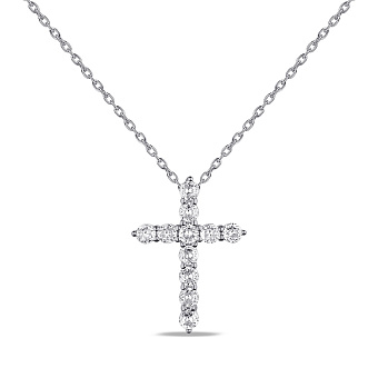 Колье из серебра Крестик с фианитами (арт. 7507/1688)