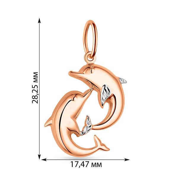 Золотой подвес Дельфины без камней (арт. 424500р) – изображение 2