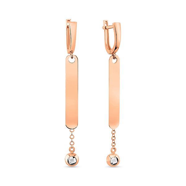 Серьги из красного золота с подвесками (арт. 108520) – изображение 1