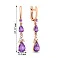 Сережки-подвески из красного золота с аметистом (арт. 111119Паф) – изображение 3
