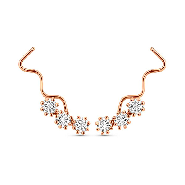 Золотые серьги каффы с фианитами (арт. 110198) – изображение 1