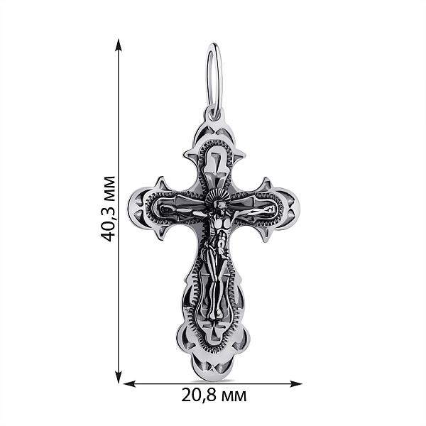 Серебряный крестик с чернением (арт. 7904/3534-ч) – изображение 2