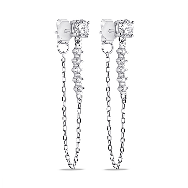 Серьги из серебра с фианитами (арт. 7518/7047) – изображение 1