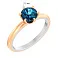 Золота каблучка Blue Ocean з топазом (арт. 140812Пкбл) – зображення 2