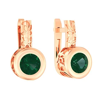 Золоті сережки з кварцом (арт. 118600Пз)