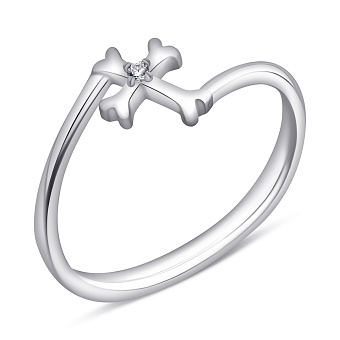 Фото Срібна каблучка з хрестиком (арт. 7501/6978)