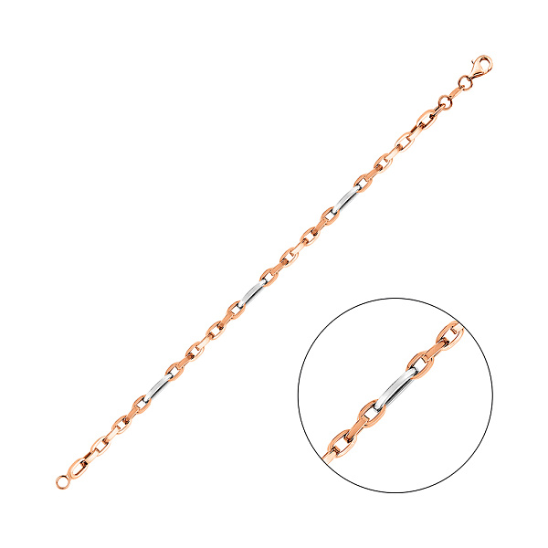 Браслет Звенья из красного и белого золота (арт. 326398кб) – изображение 1