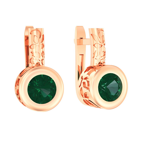 Золоті сережки з кварцом (арт. 118600Пз) – зображення 1