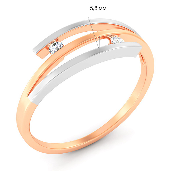 Золота каблучка з фіанітами (арт. 141113) – зображення 4