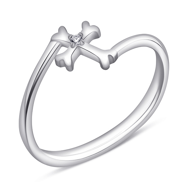 Срібна каблучка з хрестиком (арт. 7501/6978) – зображення 1