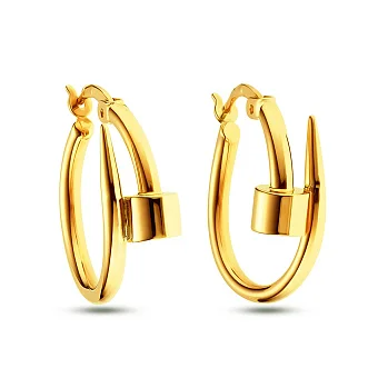 Сережки з жовтого золота без каміння (арт. 104996/25ж)