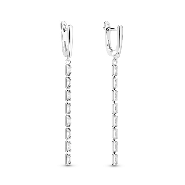 Серебряные серьги-подвески с фианитами (арт. 7502/10550) – изображение 1