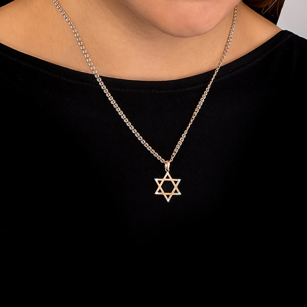 Золотая подвеска «Звезда Давида» с фианитами (арт. 440351) – изображение 2