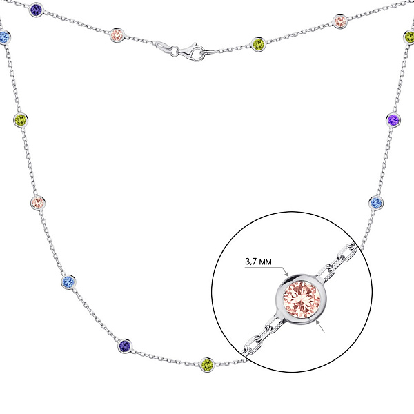 Срібне кольє з альпінітами (арт. 7507/521ацв) – зображення 2