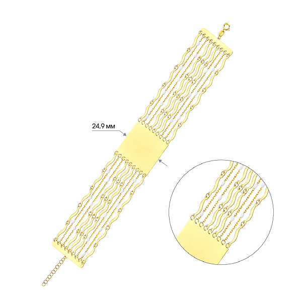 Браслет Francelli з жовтого золота з емаллю (арт. 3261052жеб) – зображення 4