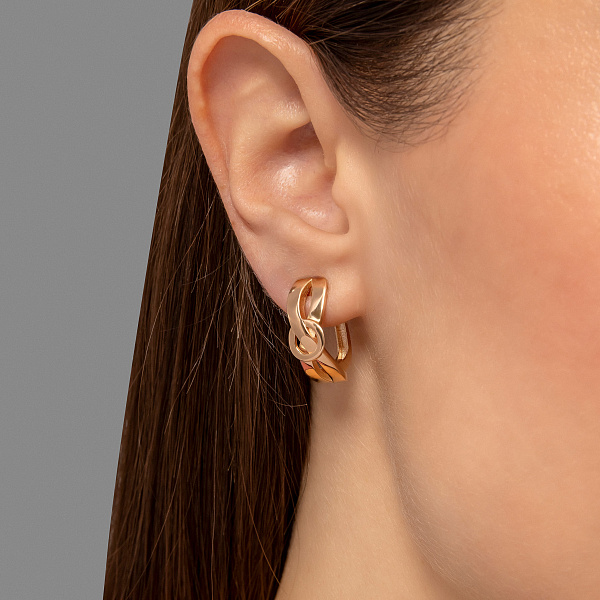 Серьги из красного золота без камней (арт. 1092167) – изображение 2