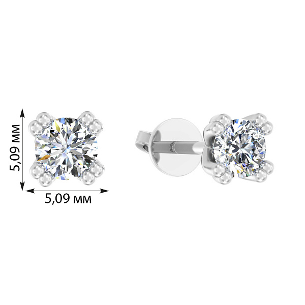 Серьги-пусеты золотые с бриллиантами  (арт. Т01116508046б) – изображение 4