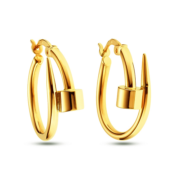 Сережки з жовтого золота без каміння (арт. 104996/25ж) – зображення 1