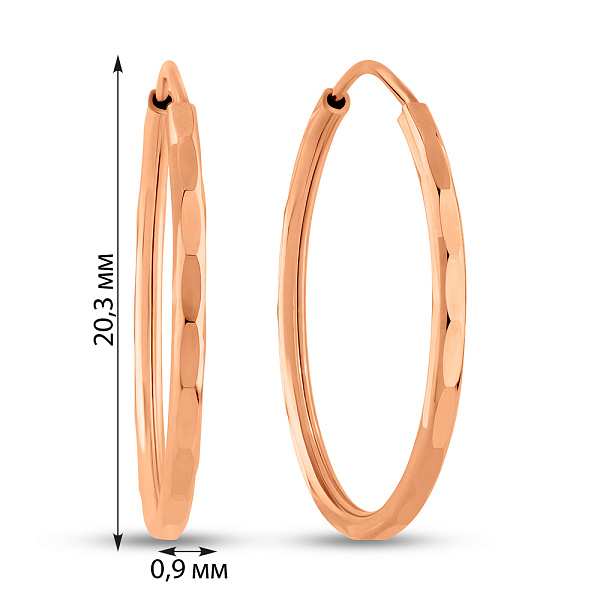 Серьги-кольца из красного золота (арт. 121902/20) – изображение 3