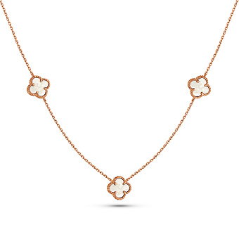 Колье Клевер из красного золота с перламутром (арт. 361495/7п)