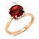 Золота каблучка з гранатом та фіанітами (арт. 140564Пк) – зображення 2