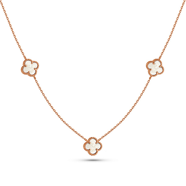 Колье Клевер из красного золота с перламутром (арт. 361495/7п) – изображение 1