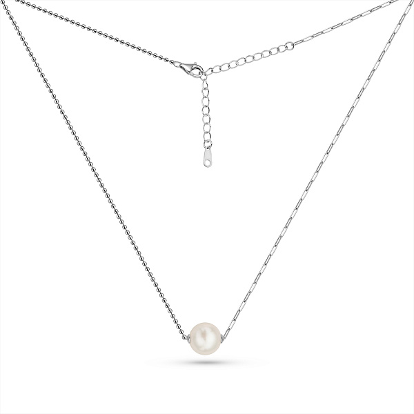Серебряное колье с жемчугом (арт. 7507/2302жб) – изображение 2