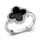 Серебряное кольцо с ониксом и фианитами (арт. 7501/3756/15о) – изображение 1