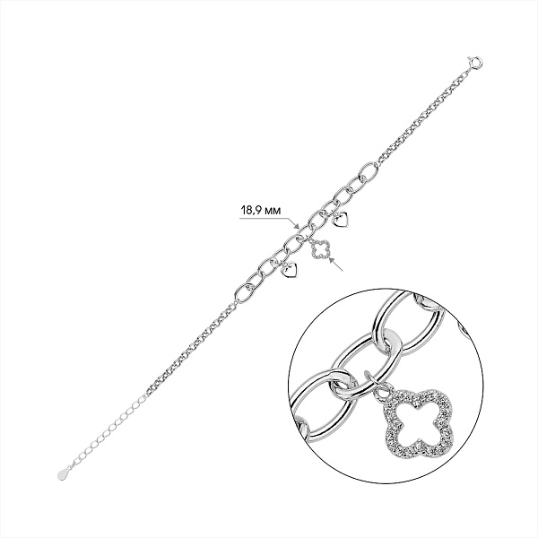 Серебряный браслет с фианитами (арт. 7509/4905) – изображение 2