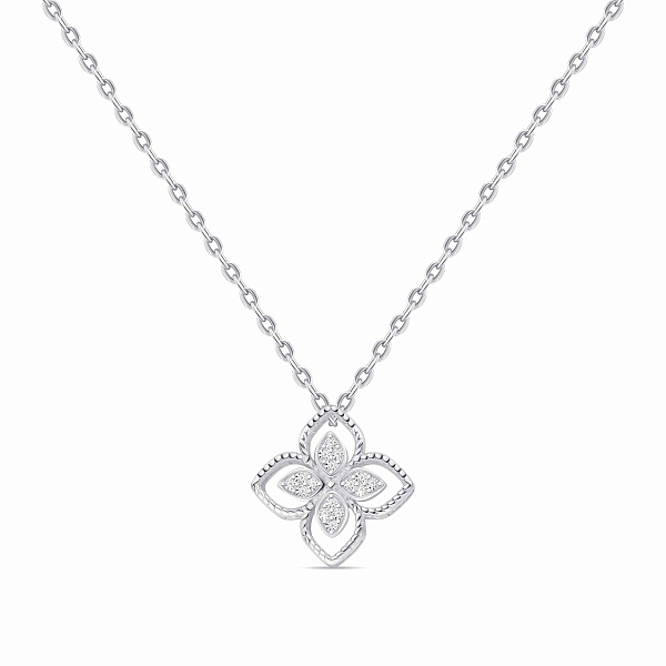 Серебряное колье Цветок с фианитами (арт. 7507/2376/15) – изображение 2