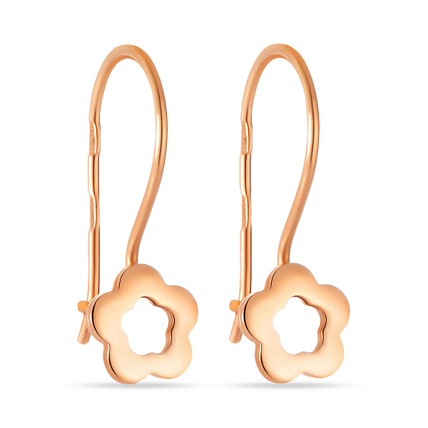 Сережки «Квіти» для дітей з червоного золота (арт. 105400) – зображення 1