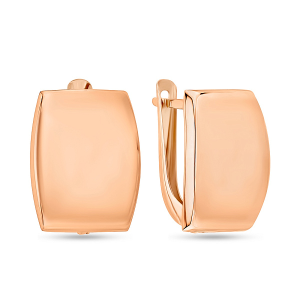 Серьги без камней из красного золота (арт. 101349) – изображение 1