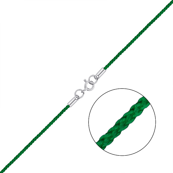 Ювелирный шнурок с серебряными вставками (арт. 7307/79053-229/17з) – изображение 1