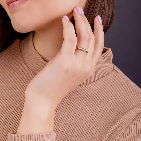 Каблучка з червоного золота без каміння (арт. 156174м) – зображення 3